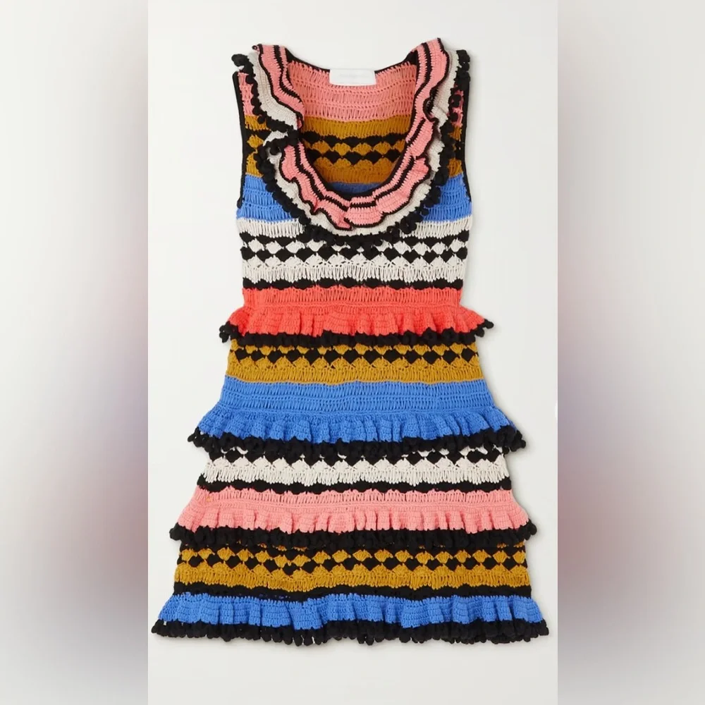 ZIMMERMANN Tiggy Frill crochet-knit cotton mini dress - Picture 4 of 12